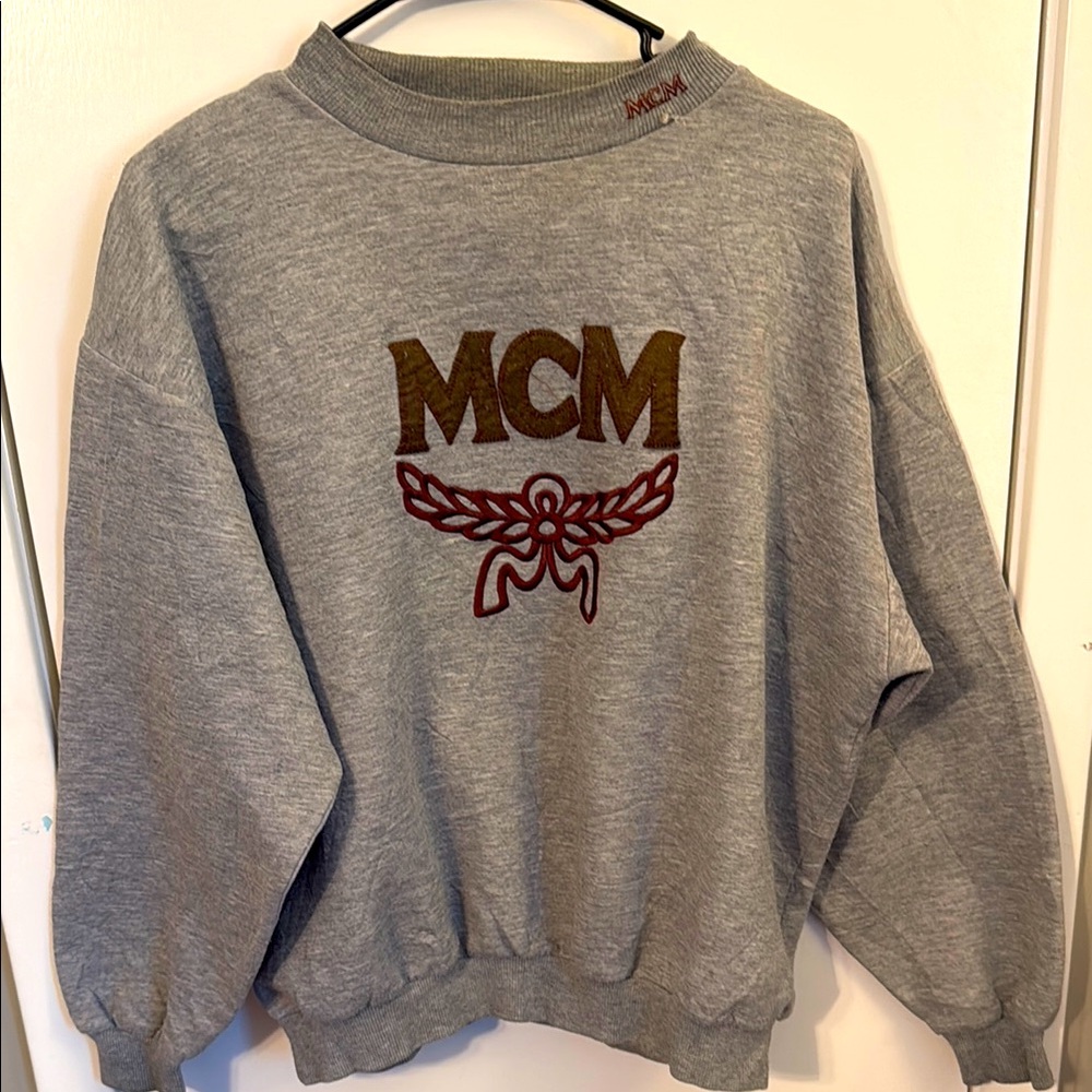 MCM Gray Sweatshirt with Brown Logo